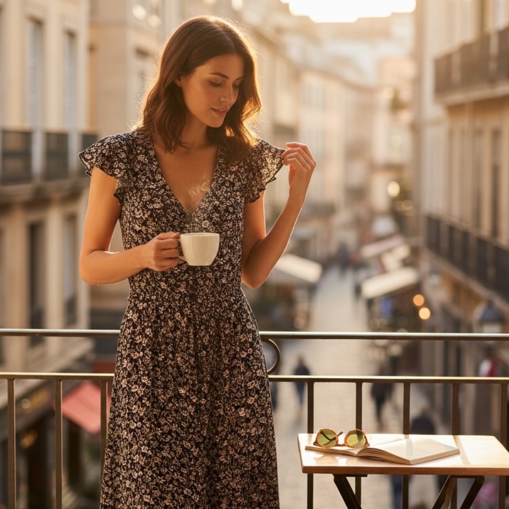 Maeve By Anthropologie Black Purple Ditzy Floral Belted Wide‎ Leg Jumpsuit